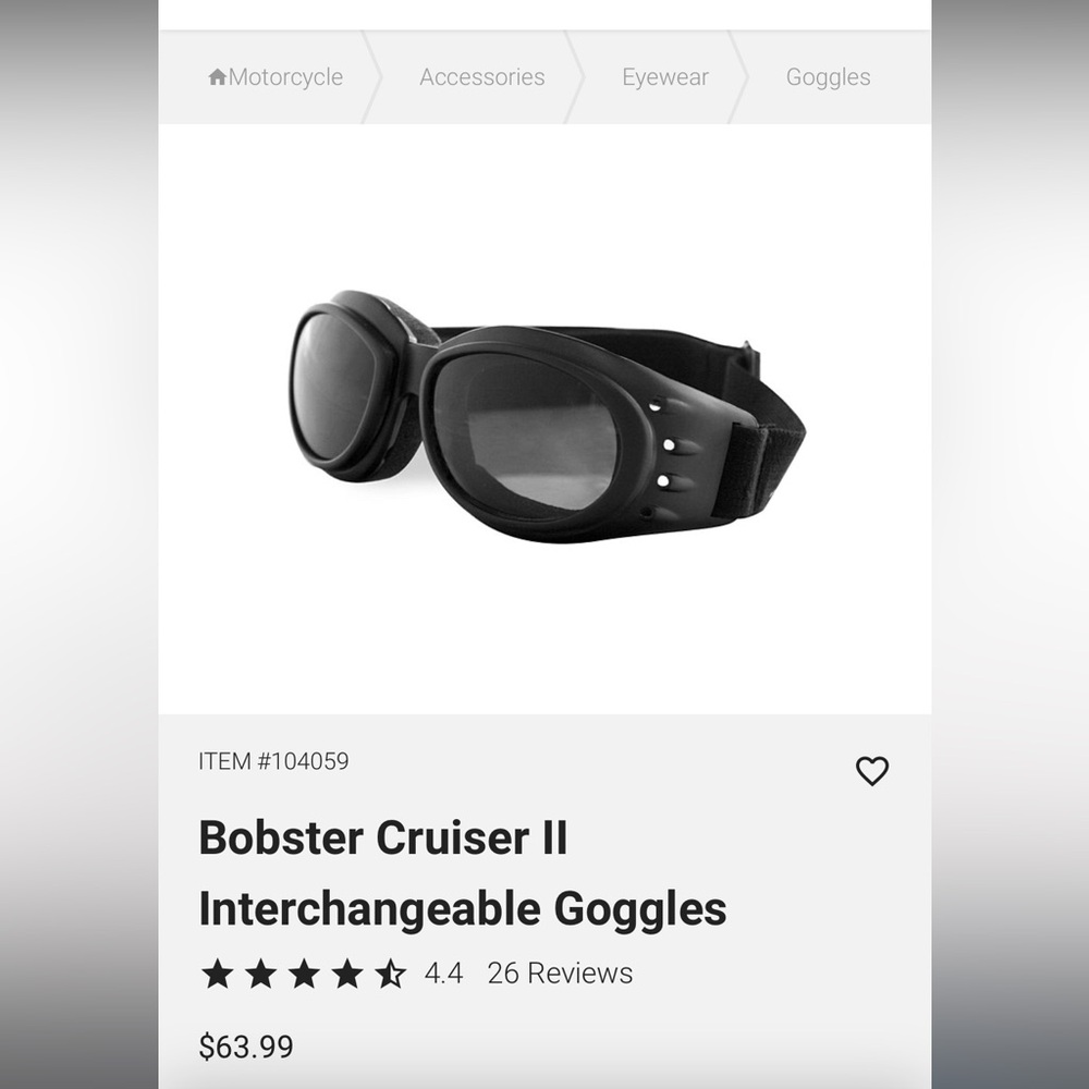 Cruiser II Black Interchangeable Goggles